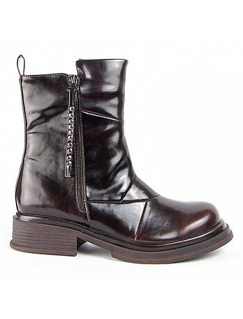 Bottine à Talon Matière Synthétique Et Textile Montevita