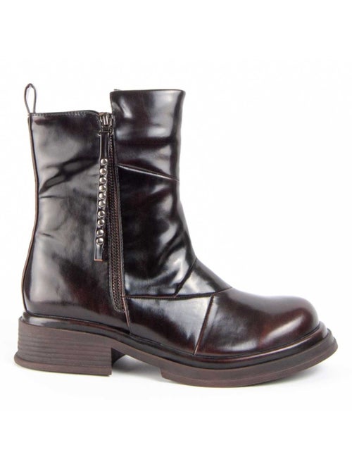 Bottine à Talon Matière Synthétique Et Textile Montevita - Kiabi