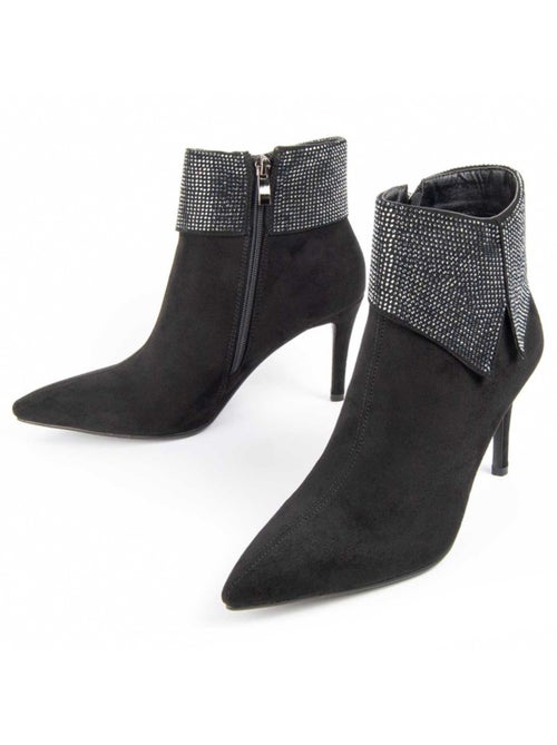 Bottine à Talon Matière Synthétique Et Textile Montevita - Kiabi