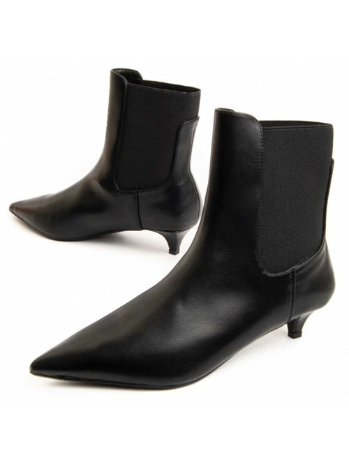 Bottine à Talon Matière Synthétique Et Textile Montevita - Kiabi