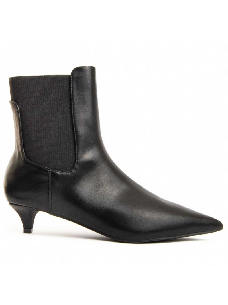 Bottine à Talon Matière Synthétique Et Textile Montevita Noir - Kiabi
