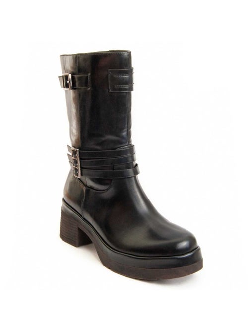 Bottine à Talon Matière Synthétique Et Textile Montevita - Kiabi