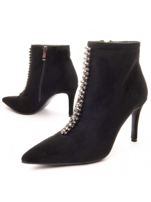 Bottine à Talon Matière Synthétique Et Textile Montevita - Kiabi