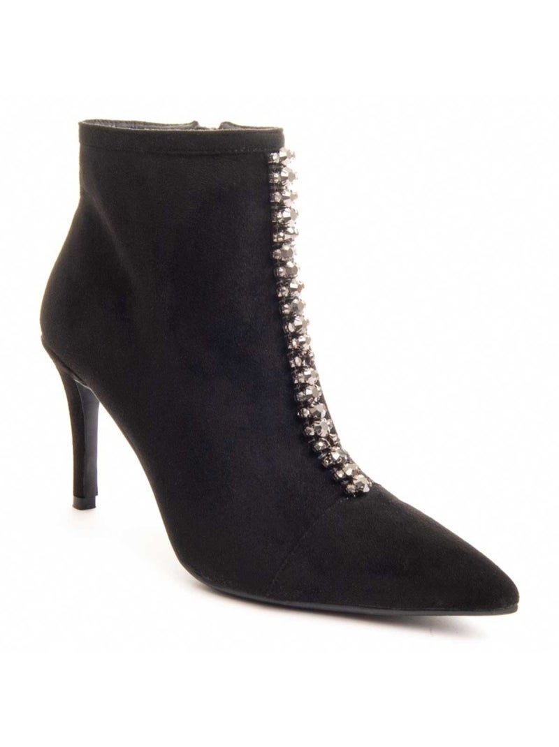 Bottine à Talon Matière Synthétique Et Textile Montevita Noir - Kiabi