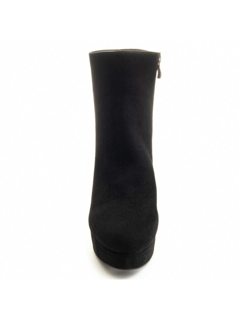 Bottine à Talon Matière Synthétique Et Textile Montevita Noir - Kiabi