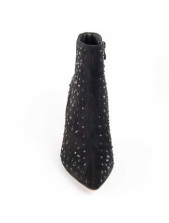 Bottine à Talon Matière Synthétique Et Textile Montevita