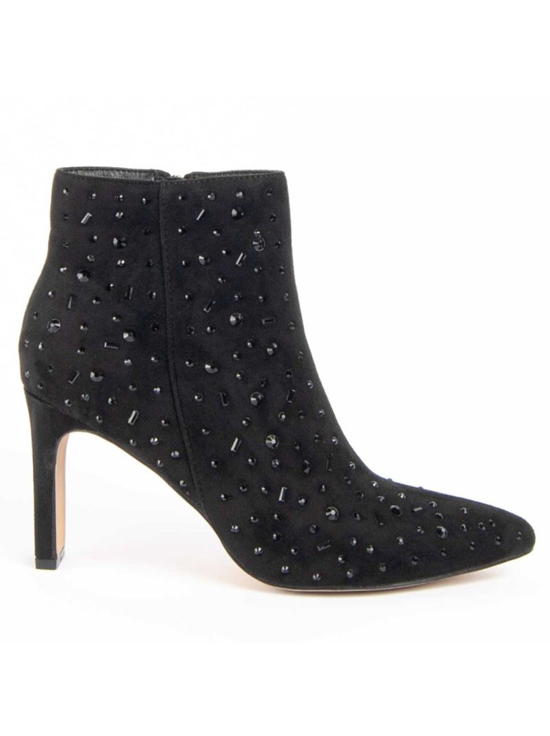 Bottine à Talon Matière Synthétique Et Textile Montevita Noir - Kiabi