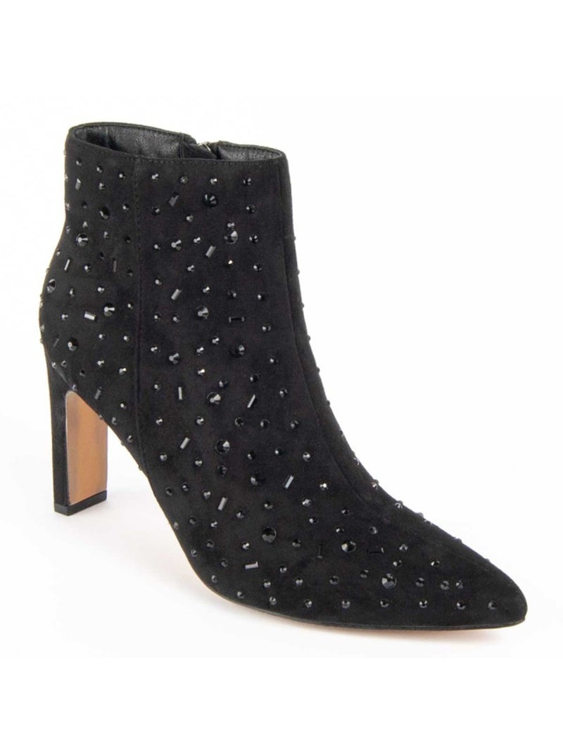 Bottine à Talon Matière Synthétique Et Textile Montevita Noir - Kiabi
