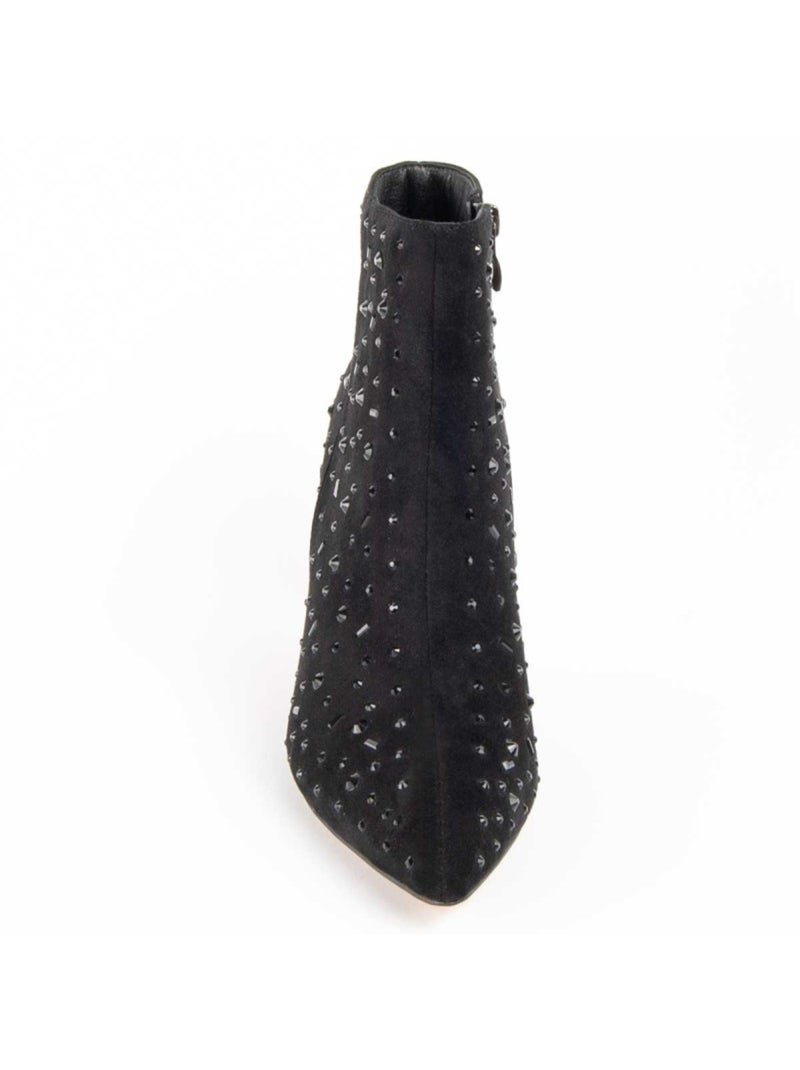 Bottine à Talon Matière Synthétique Et Textile Montevita Noir - Kiabi