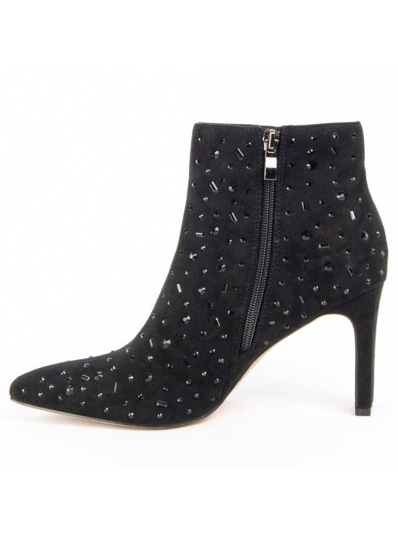 Bottine à Talon Matière Synthétique Et Textile Montevita Noir - Kiabi