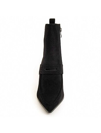 Bottine à Talon Matière Synthétique Et Textile Montevita