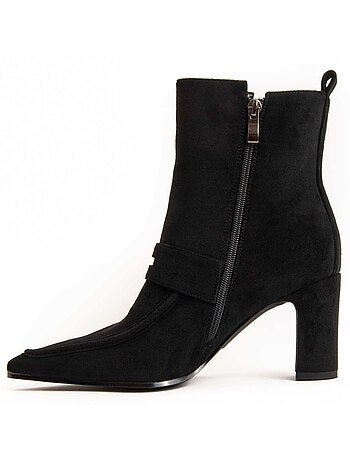 Bottine à Talon Matière Synthétique Et Textile Montevita