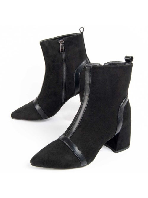 Bottine à Talon Matière Synthétique Et Textile Montevita - Kiabi