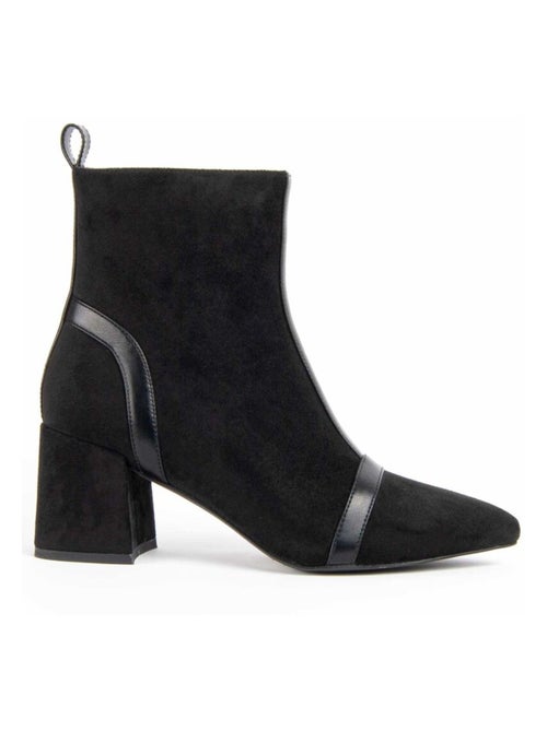 Bottine à Talon Matière Synthétique Et Textile Montevita - Kiabi