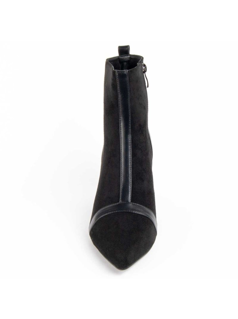 Bottine à Talon Matière Synthétique Et Textile Montevita Noir - Kiabi