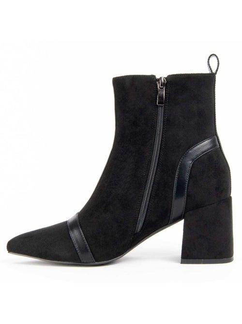 Bottine à Talon Matière Synthétique Et Textile Montevita - Kiabi