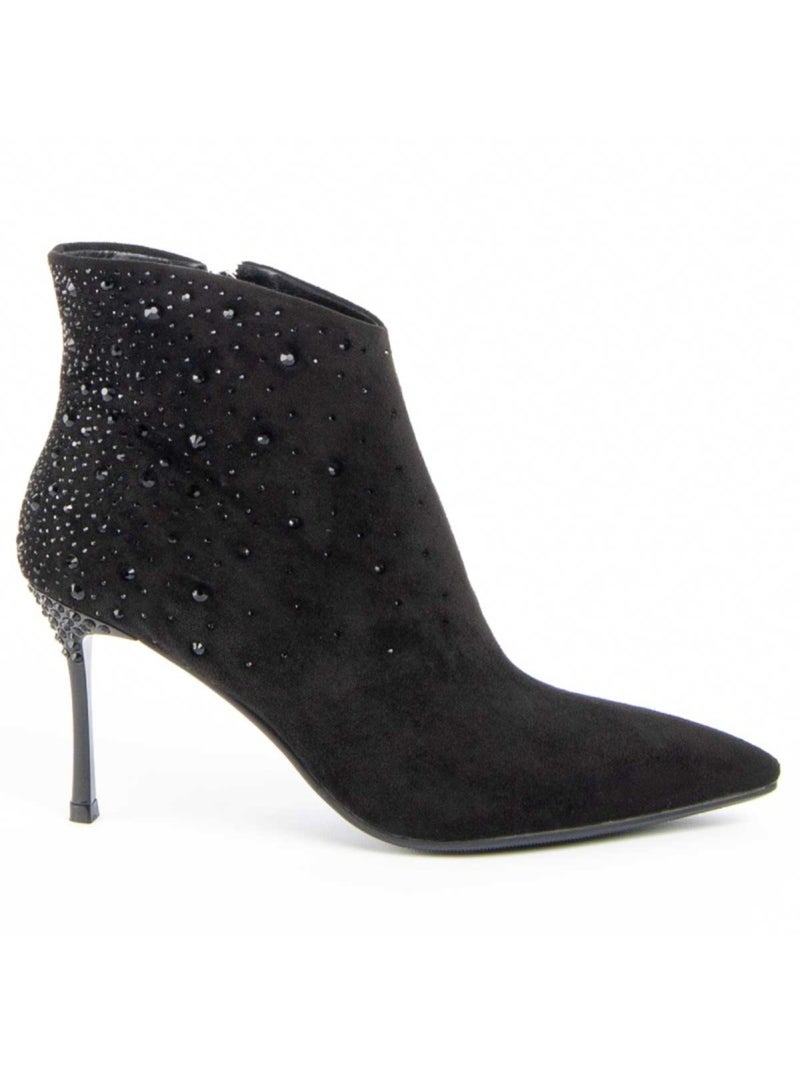 Bottine à Talon Matière Synthétique Et Textile Montevita Noir - Kiabi