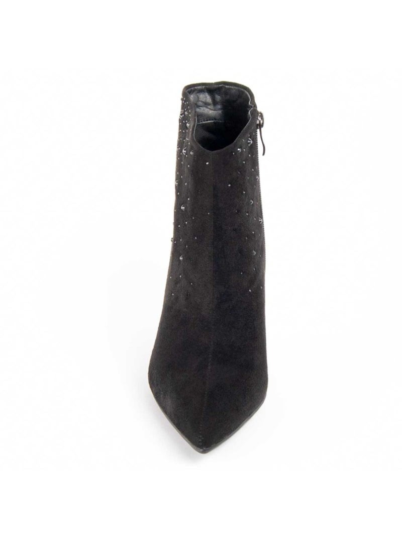 Bottine à Talon Matière Synthétique Et Textile Montevita Noir - Kiabi