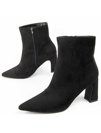 Bottine à Talon Matière Synthétique Et Textile Montevita