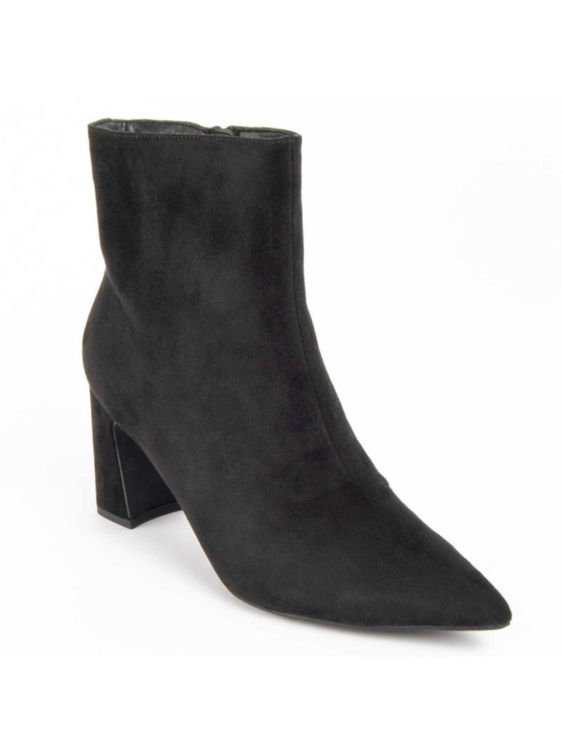 Bottine à Talon Matière Synthétique Et Textile Montevita Noir - Kiabi