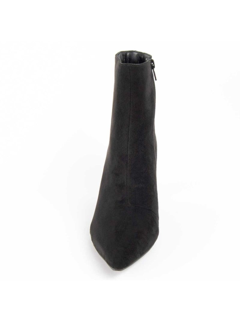 Bottine à Talon Matière Synthétique Et Textile Montevita Noir - Kiabi