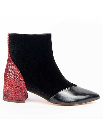 Bottine à Talon Matière Synthétique Et Textile Montevita