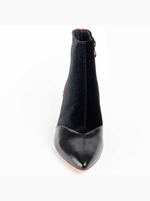Bottine à Talon Matière Synthétique Et Textile Montevita - Kiabi
