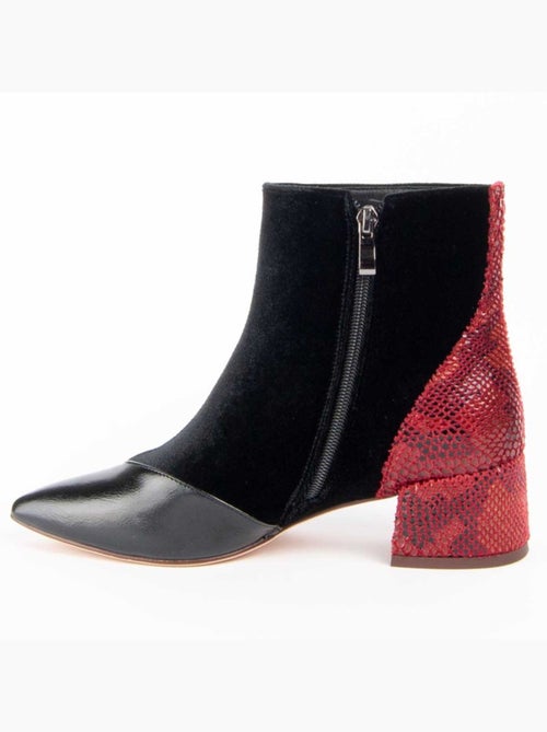 Bottine à Talon Matière Synthétique Et Textile Montevita - Kiabi