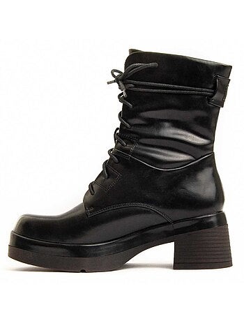 Bottine à Talon Matière Synthétique Et Textile Montevita