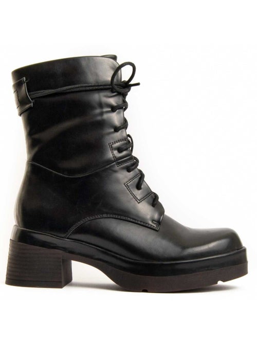 Bottine à Talon Matière Synthétique Et Textile Montevita - Kiabi