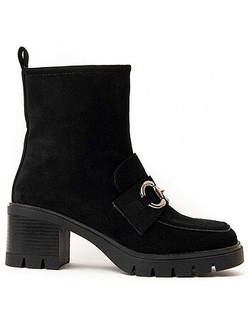 Bottine à Talon Matière Synthétique Et Textile Montevita