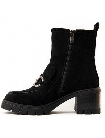Bottine à Talon Matière Synthétique Et Textile Montevita