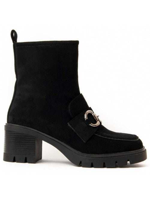 Bottine à Talon Matière Synthétique Et Textile Montevita - Kiabi