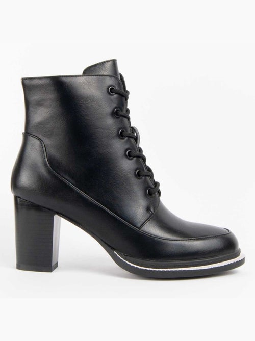 Bottine à Talon Matière Synthétique Et Textile Montevita - Kiabi