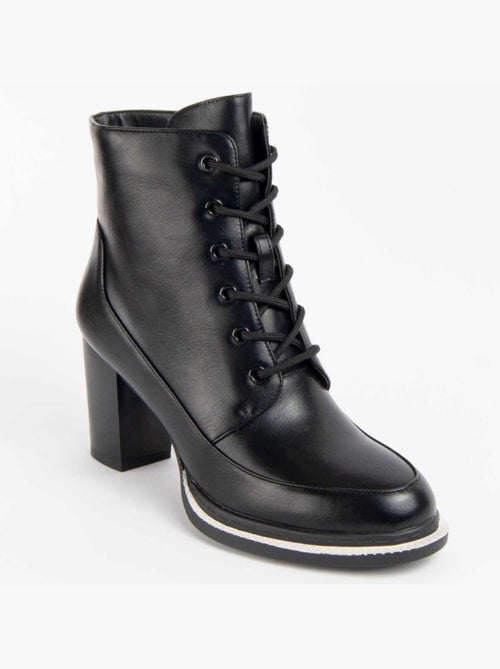Bottine à Talon Matière Synthétique Et Textile Montevita - Kiabi