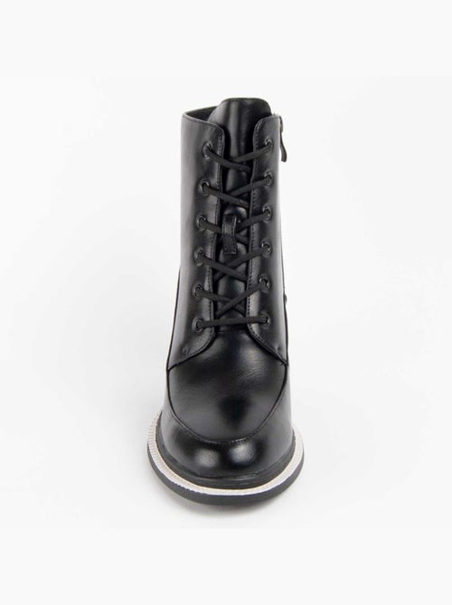 Bottine à Talon Matière Synthétique Et Textile Montevita - Kiabi