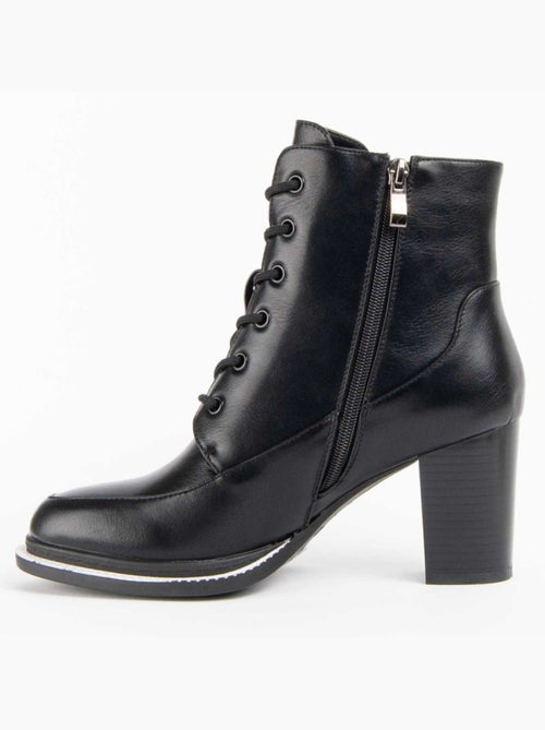 Bottine à Talon Matière Synthétique Et Textile Montevita - Kiabi