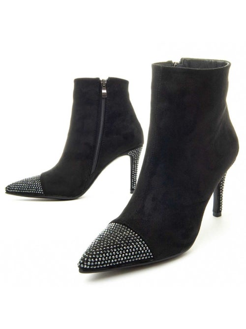 Bottine à Talon Matière Synthétique Et Textile Montevita - Kiabi