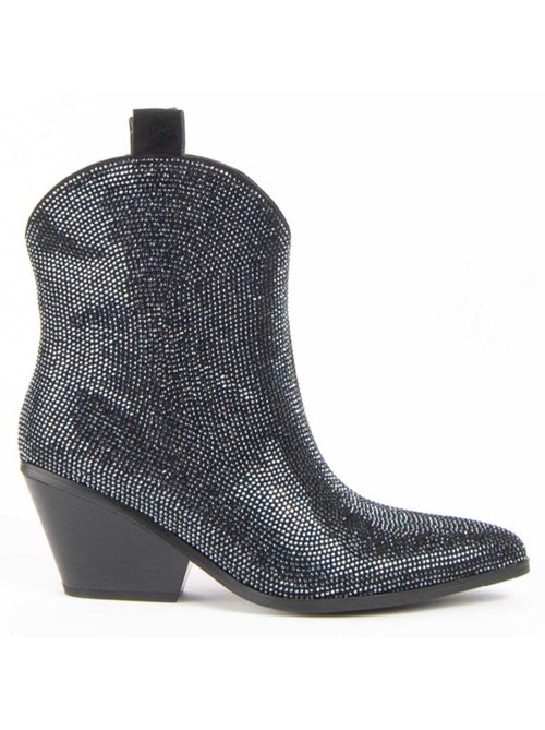 Bottine à Talon Matière Synthétique Et Textile Montevita - Kiabi
