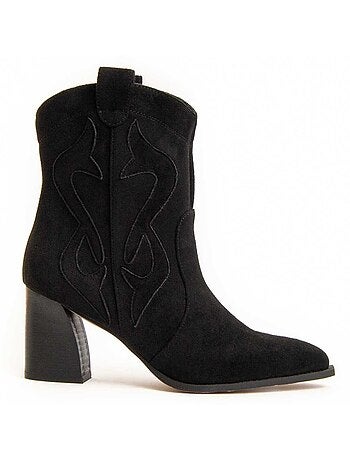 Bottine à Talon Matière Synthétique Et Textile Montevita
