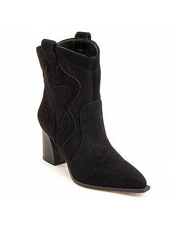 Bottine à Talon Matière Synthétique Et Textile Montevita