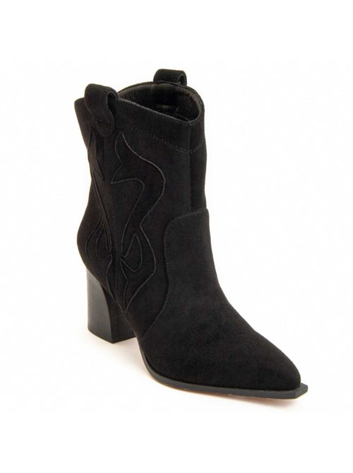 Bottine à Talon Matière Synthétique Et Textile Montevita - Kiabi