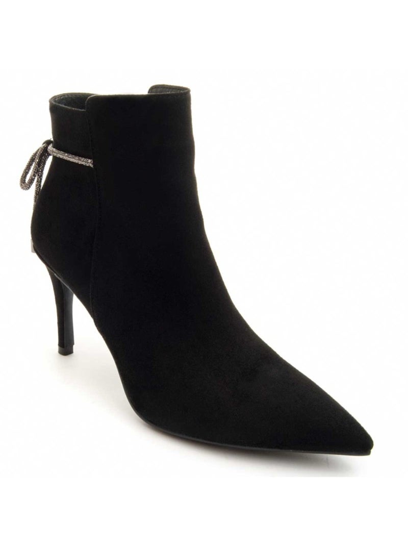Bottine à Talon Matière Synthétique Et Textile Montevita Noir - Kiabi