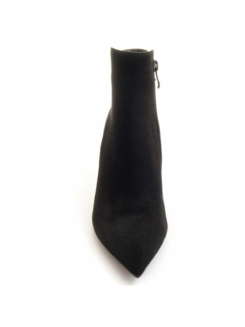 Bottine à Talon Matière Synthétique Et Textile Montevita Noir - Kiabi