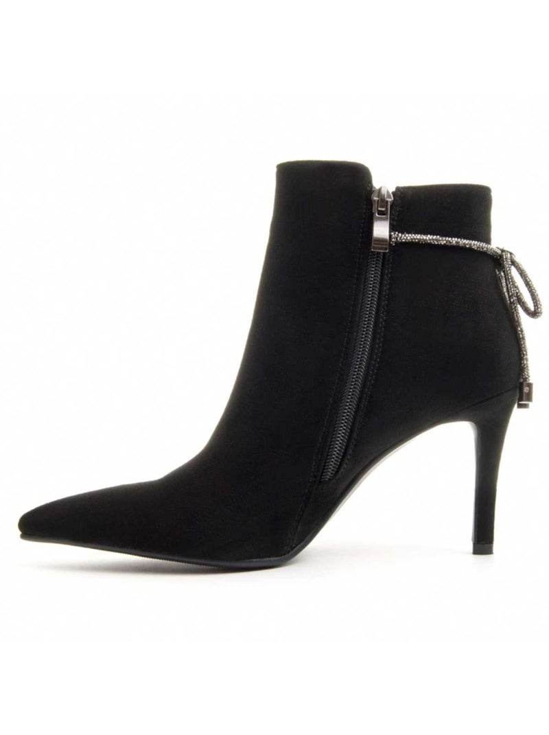 Bottine à Talon Matière Synthétique Et Textile Montevita Noir - Kiabi