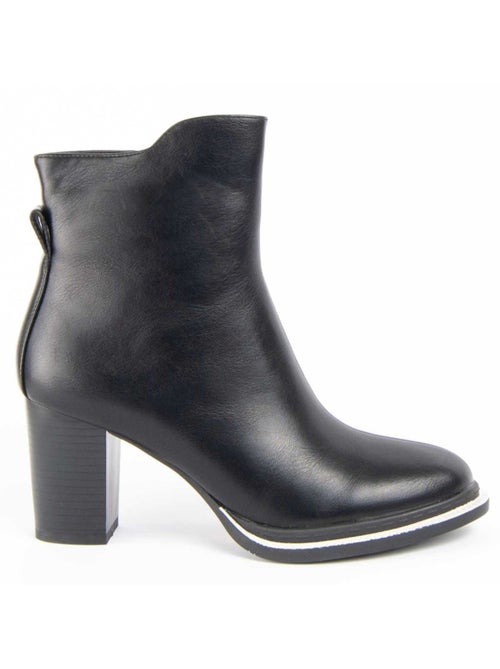 Bottine à Talon Matière Synthétique Et Textile Montevita - Kiabi