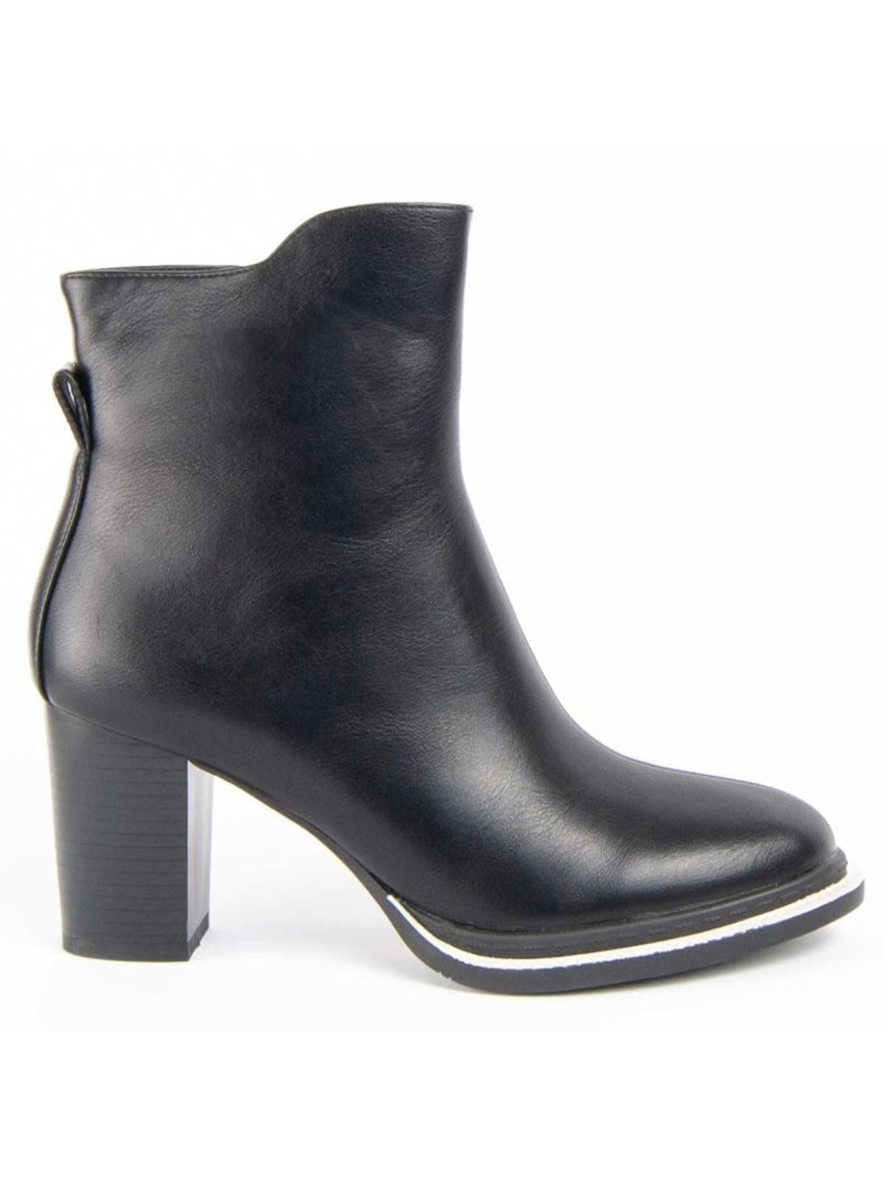 Bottine à Talon Matière Synthétique Et Textile Montevita Noir - Kiabi
