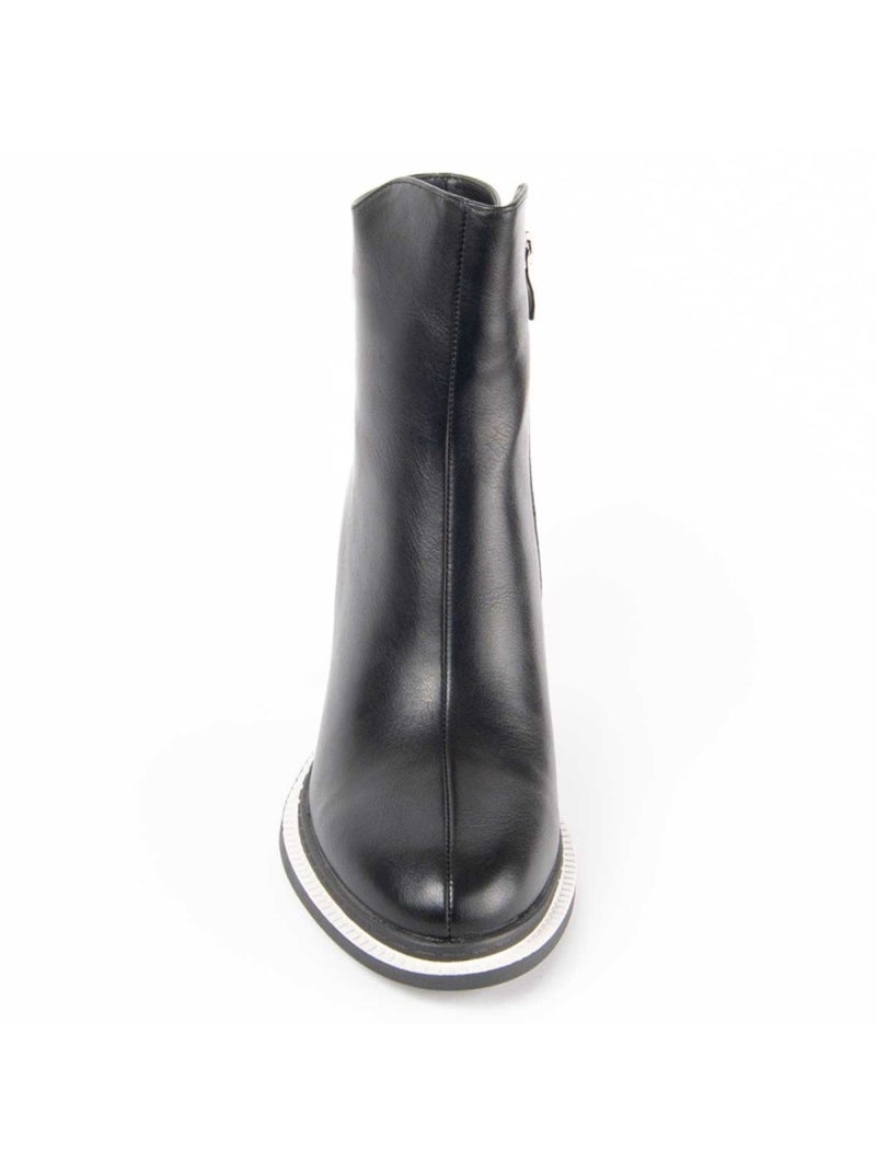 Bottine à Talon Matière Synthétique Et Textile Montevita Noir - Kiabi