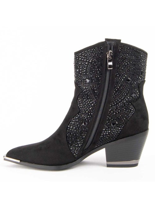 Bottine à Talon Matière Synthétique Et Textile Montevita - Kiabi