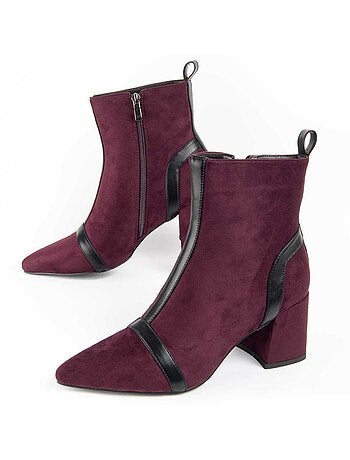 Bottine à Talon Matière Synthétique Et Textile Montevita